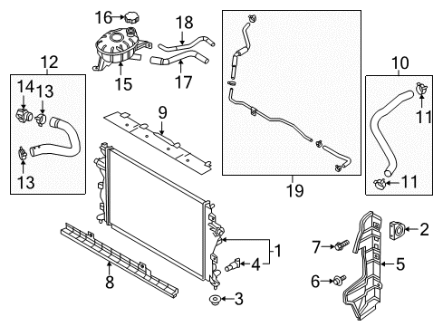 2022 Hyundai Ioniq Radiator & Components Radiator Assembly Diagram for 25310G2000