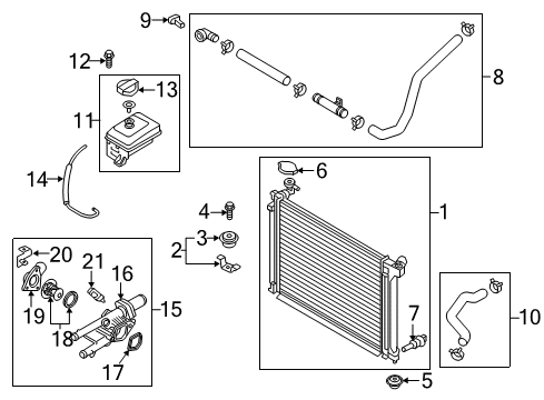 2015 Hyundai Sonata Powertrain Control Radiator Assembly Diagram for 25310-C2000