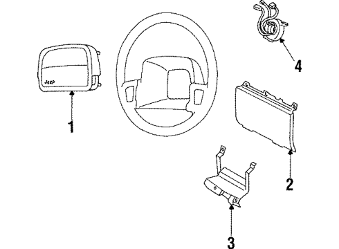 2000 Jeep Cherokee Air Bag Components Clock Spring Diagram for 56009071