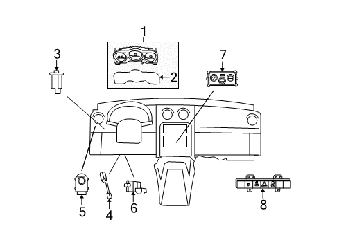 2009 Dodge Nitro Instruments & Gauges Cluster-Instrument Panel Diagram for 5172596AB