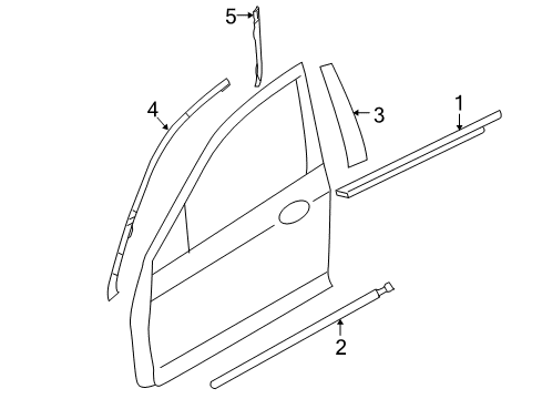 Diagram for 2009 Ford Fusion Exterior Trim - Front Door
