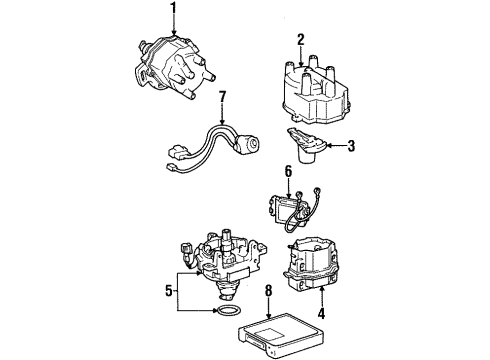 1996 Geo Prizm Ignition System Module, Powertrain Control Diagram for 94855992