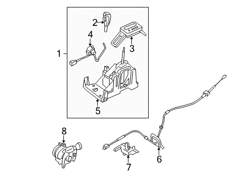 2007 Ford Five Hundred Gear Shift Control - AT Shift Housing Diagram for 6G1Z-7210-A
