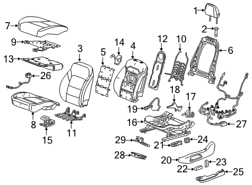 2019 Chevrolet Blazer Heated Seats Cushion Cover Diagram for 84601578