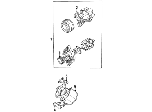 1995 Geo Metro Alternator Pulley, Generator Diagram for 96068995