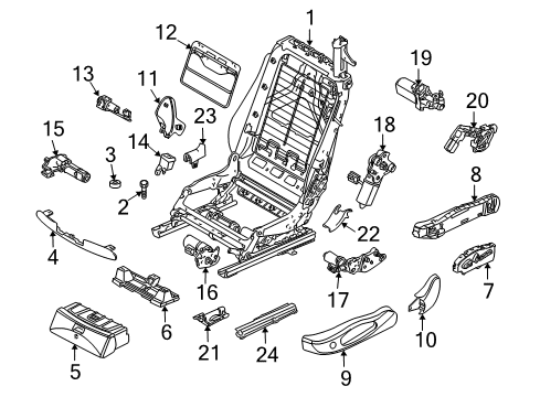 2009 BMW M6 Power Seats Support For Left Seat Adjustment Diagram for 52108267437