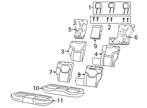 2020 Jeep Renegade Rear Seat Components Cover-Rear Seat Back Diagram for 6SG10LXHAA