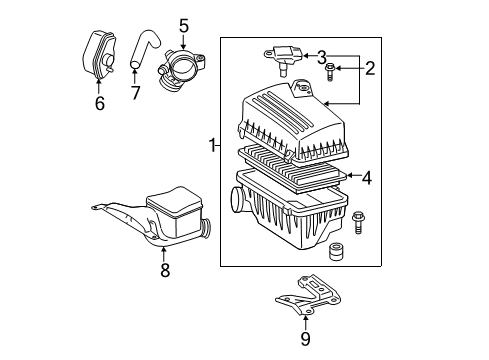 2007 Toyota Camry Powertrain Control Air Cleaner Assembly Diagram for 17700-28272