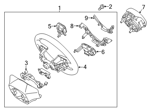 2019 Kia Optima Steering Column & Wheel, Steering Gear & Linkage Switch Assembly-Steering RH Diagram for 96720D4010