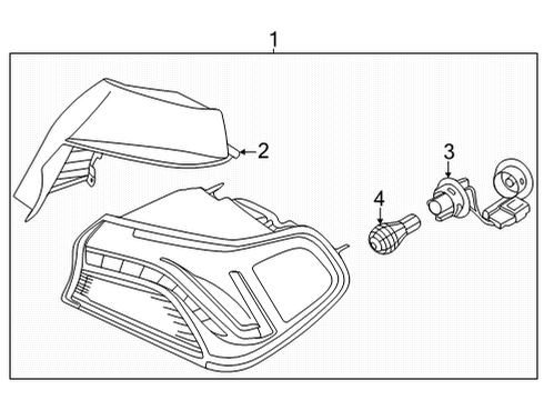 2022 Kia K5 Tail Lamps Lamp Assembly-Rear Comb Diagram for 92401L3100