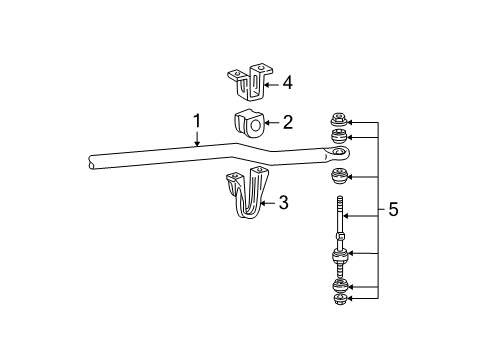 2004 Ford Mustang Stabilizer Bar & Components - Front Stabilizer Bar Insulator Diagram for 2R3Z-5493-AA