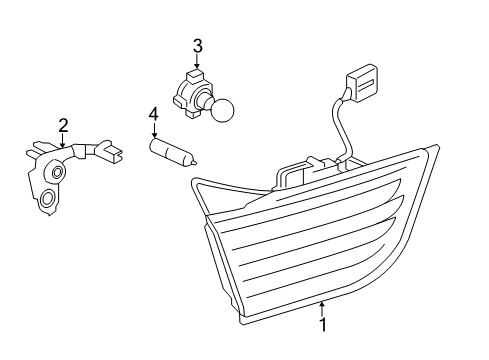 2016 BMW 428i Bulbs Rear Light In Trunk Lid, Right Diagram for 63217296102