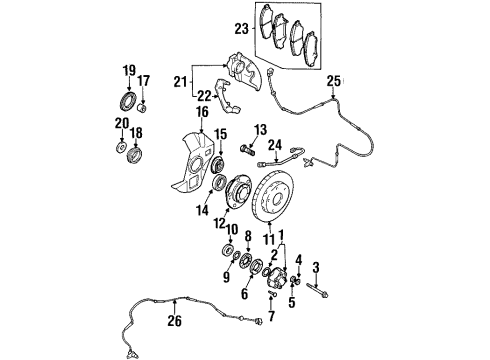 1999 Kia Sportage Anti-Lock Brakes Rotor-Speed, Abs Diagram for 0K01A27471