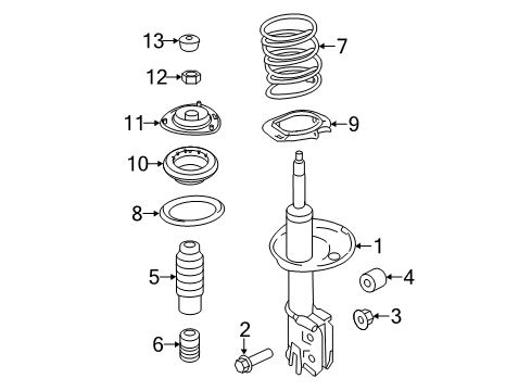 2011 Kia Optima Struts & Components - Front Damper Assembly-Dynamic Diagram for 54699-2T000
