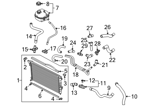 2007 Mini Cooper Radiator & Components Vent Screw Diagram for 17111712788