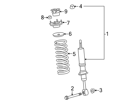 2013 Lexus LX570 Struts & Components - Front Retainer, Shock Absorber Cushion Diagram for 48597-60110