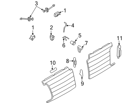 2002 Lincoln Blackwood Tonneau Cover Hinge Diagram for 2C6Z-8426800-AA