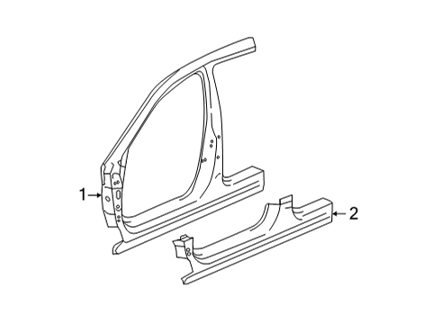 2022 Acura MDX Aperture Panel Panel Right, Front Outsid Diagram for 04635-TYA-A00ZZ