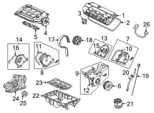 2003 Acura MDX Powertrain Control Sensor, Front Secondary Oxygen Diagram for 36532-RDJ-A01