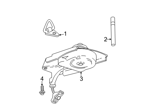 2002 Buick Rendezvous Spare Tire Carrier Spare Carrier Diagram for 19300280