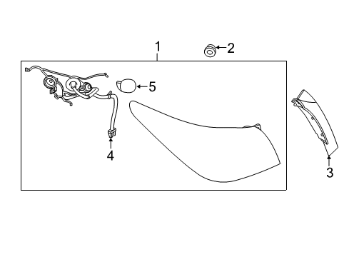 2021 INFINITI Q50 Tail Lamps Lamp Assembly-Rear Combination LH Diagram for 26555-6HH1B