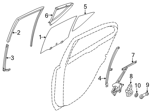 2012 Nissan Versa Rear Door Motor Assembly - Regulator, RH Diagram for 82730-AX00A