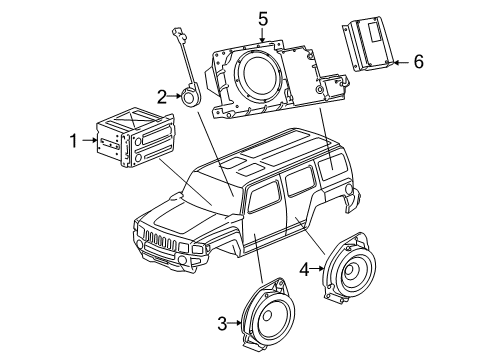 2010 Hummer H3 Sound System Radio Diagram for 25896525