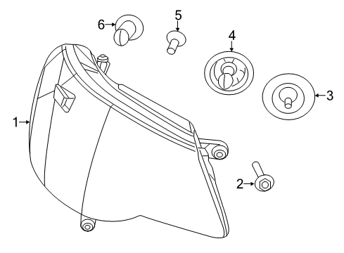 2007 Chrysler Sebring Headlamps Headlamp Assembly Diagram for 5303746AG