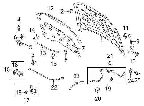 2020 Ford Fusion Hood & Components Bumper Bracket Screw Diagram for -W702733-S450B