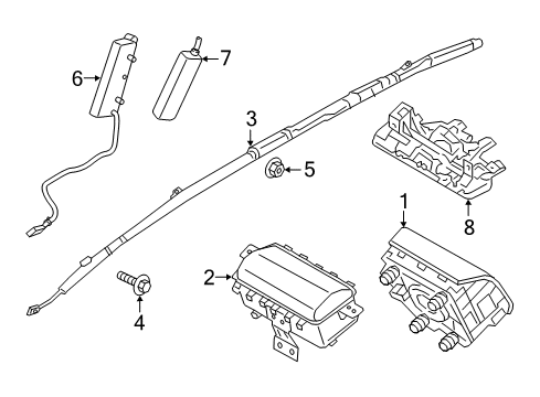 2019 Genesis G80 Air Bag Components Module Assembly-Air Bag Control Diagram for 95910-B1500