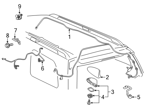 2020 Toyota Sequoia Antenna & Radio Harness Bolt Diagram for 90080-11546