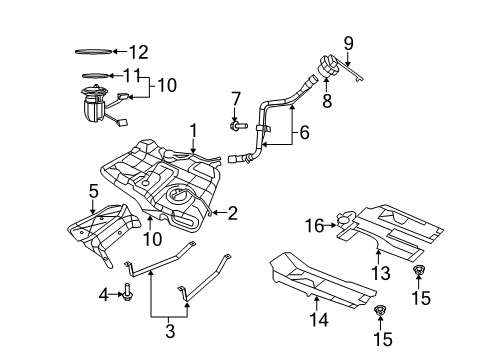 2008 Dodge Avenger Fuel Supply Modul Pkg-Fuel Pump/Level Unit Diagram for 68021930AC