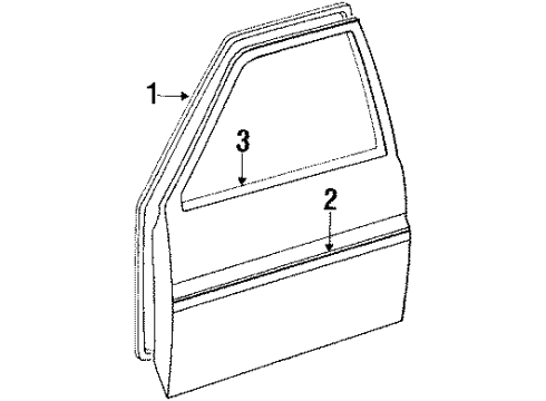 1989 Toyota Tercel Front Door Glass Diagram for 87909-16050