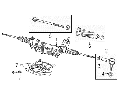 2021 Dodge Challenger Steering Column & Wheel, Steering Gear & Linkage Gear-Rack And Pinion Diagram for 68466323AC