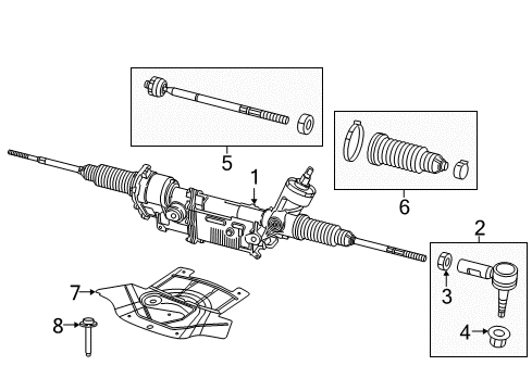 2019 Dodge Challenger Steering Column & Wheel, Steering Gear & Linkage RACK AND PINION Diagram for 68525031AB