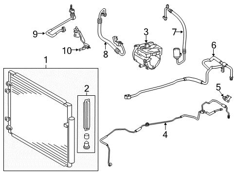 2011 Toyota Highlander Air Conditioner Suction Pipe Diagram for 88717-48250