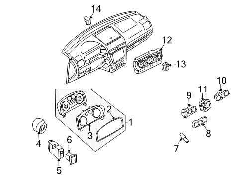 Diagram for 2009 Ford Fusion Cluster & Switches 