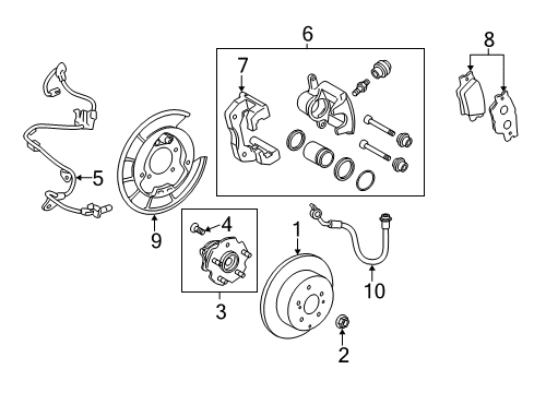 2010 Toyota RAV4 Brake Components Caliper Support Diagram for 47821-42061