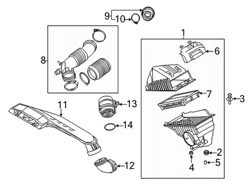 2022 Kia K5 Air Intake Hose Assembly-Air Intake Diagram for 28130L1400