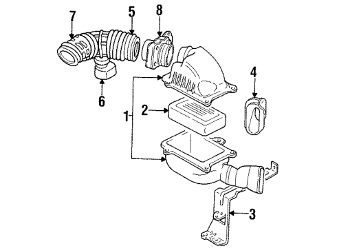 1995 Chevrolet Lumina Air Intake Duct Asm-Rear Air Intake Diagram for 25147230