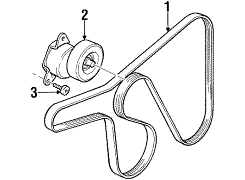 1998 Ford Contour Belts & Pulleys Serpentine Tensioner Diagram for F8RZ-6B209-AA