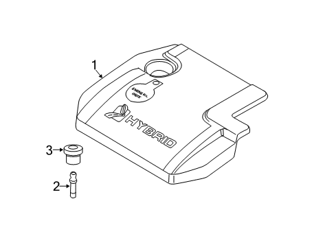 2010 Ford Fusion Engine Appearance Cover Engine Cover Stud Diagram for 1S7Z-6A957-AA