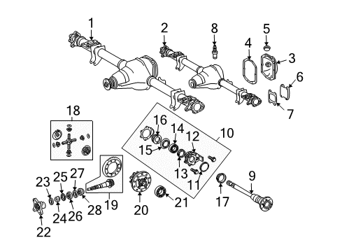 2004 Dodge Sprinter 3500 Axle & Differential - Rear Wheel Bearing Diagram for 5103883AB