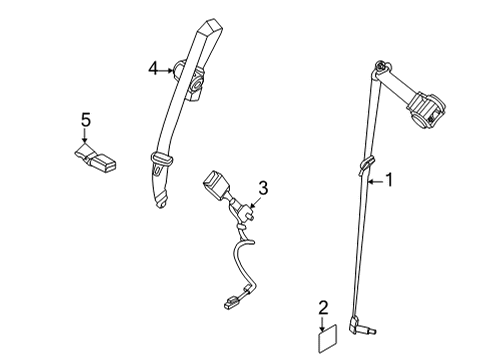 2022 Kia Carnival Second Row Seat Belts Tape-Fender Bolt Mounting Diagram for 84191-2D000