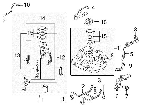 2011 Honda Civic Fuel Injection Meter Diagram for 17047-SNA-A30