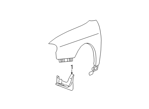 2001 Hyundai Sonata Exterior Trim - Fender Front Wheel Mud Guard Assembly, Right Diagram for 86832-38000