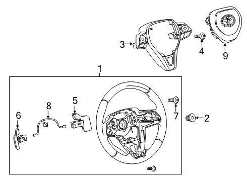 2020 Toyota Corolla Cruise Control Switch Assembly Diagram for 84250-02C00