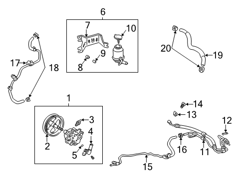 2001 Toyota Highlander P/S Pump & Hoses, Steering Gear & Linkage Return Pipe Diagram for 44406-48081