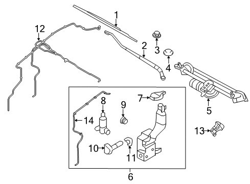 2014 Lincoln MKX Wiper & Washer Components Wiper Blade Diagram for GU2Z-17V528-N