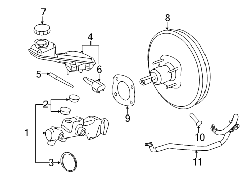 2013 Ford Edge Hydraulic System Master Cylinder O-Ring Diagram for 7T4Z-2L074-A